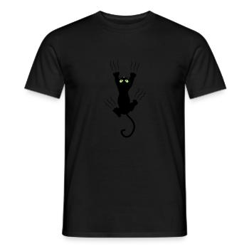 BAD BLACK CAT - Männer T-Shirt - Schwarz - Vorne - AI Model Male 178 light (178cm)
