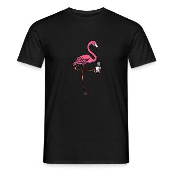 Flamingo Bird Coffee Lover - Men's T-Shirt - black - Front - AI Model Male 178 light (178cm)