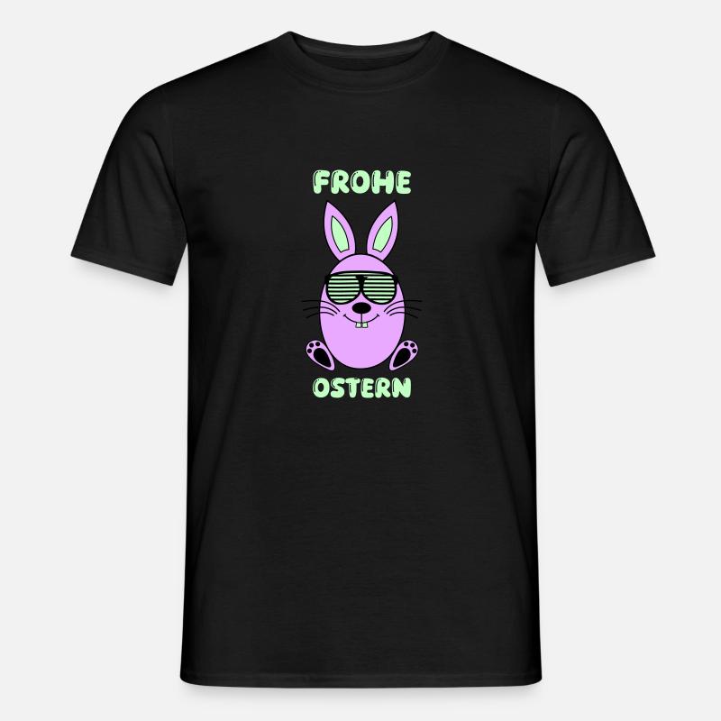 frohe ostern hase - Männer T-Shirt - Schwarz