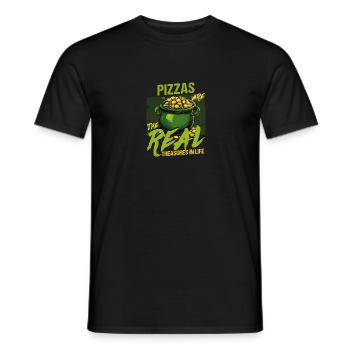 St. Patricks Day Pizzen sind die wahren Schätze in - Männer T-Shirt - Schwarz - Vorne - AI Model Male 178 light (178cm)