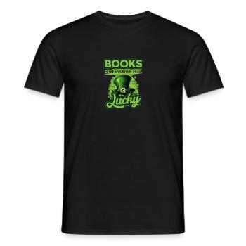 Les livres font que tous les jours se sentent chanceux la Saint-Patrick - T-shirt homme - noir - Devant - AI Model Male 178 light (178cm)