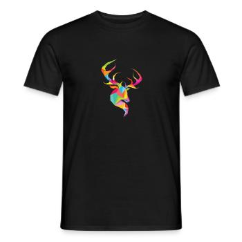 Hirschkopf - Männer T-Shirt - Schwarz - Vorne - AI Model Male 178 light (178cm)