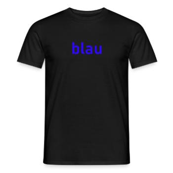 farbenfroh schwarz blau, schwarzes Shirt in blau - Männer T-Shirt - Schwarz - Vorne - AI Model Male 178 light (178cm)