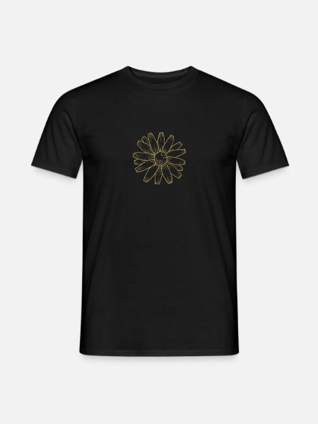 Illustrierte Designs Grüne Pracht mit Margerite - Männer T-Shirt - Schwarz