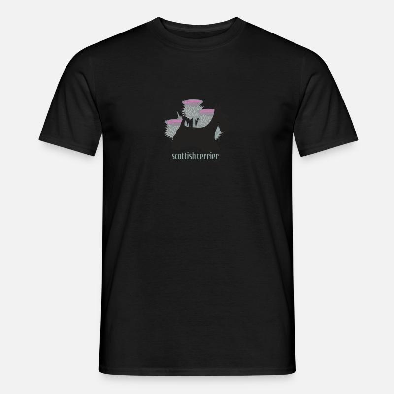 Scottish Terrier und Disteln - Männer T-Shirt - undefined