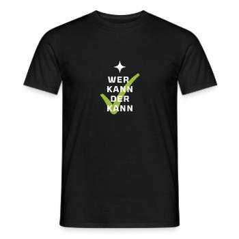 Wer kann der kann - Männer T-Shirt - Schwarz - Vorne - AI Model Male 178 light (178cm)