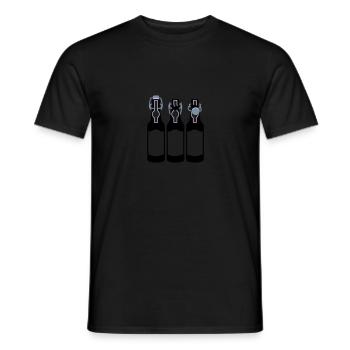 3 bouteilles de bière / 3 beer bottles (c, 3c) - T-shirt homme - noir - Devant - AI Model Male 178 light (178cm)