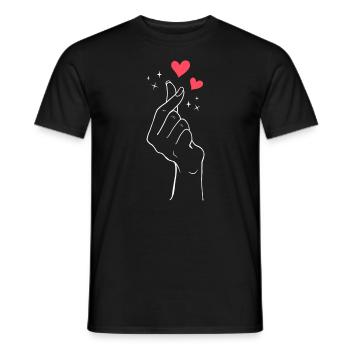 K-Pop Herz K-Drama Musik Südkoera - Männer T-Shirt - Schwarz - Vorne - AI Model Male 178 light (178cm)