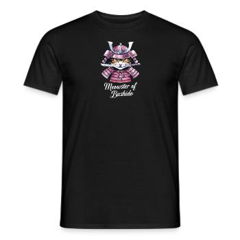 Aquarell Samurai Katze - Männer T-Shirt - Schwarz - Vorne - AI Model Male 178 light (178cm)