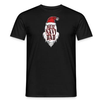 Feliz Navi Dad Humour de Noël Drôle Pun cadeau - T-shirt homme - noir - Devant - AI Model Male 178 light (178cm)