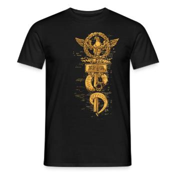 Für den Ruhm und die Ehre Roms - Männer T-Shirt - Schwarz - Vorne - AI Model Male 178 light (178cm)