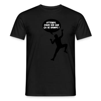 Design drôle escalade - T-shirt homme - noir - Devant - AI Model Male 178 light (178cm)