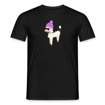 Poodle winter inflatable dog sunglasses winter - Men's T-Shirt - black - Front - AI Model Male 178 light (178cm)