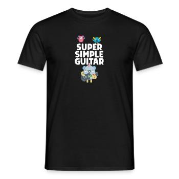 Guitare Super Simple - Drôle de petit homme avec guitare - T-shirt homme - noir - Devant - AI Model Male 178 light (178cm)