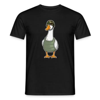 Ente Soldat Helm - Männer T-Shirt - Schwarz - Vorne - AI Model Male 178 light (178cm)