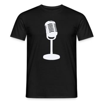 Microphone - Men's T-Shirt - black - Front - AI Model Male 178 light (178cm)