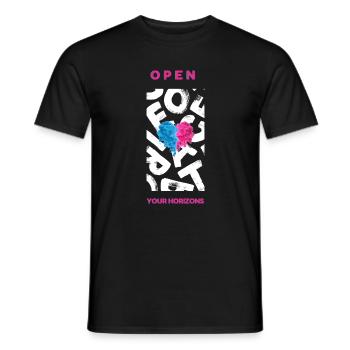 Open your horizons - Men's T-Shirt - black - Front - AI Model Male 178 light (178cm)