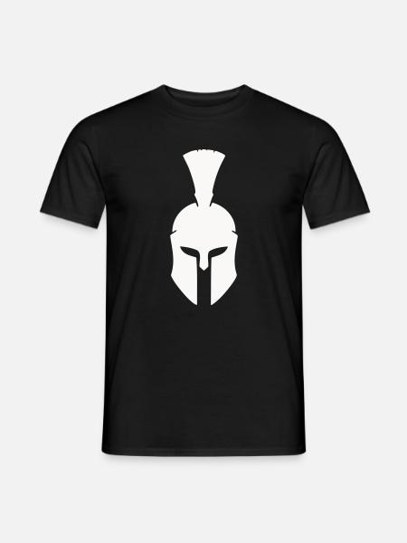 Spartanischer Helm Minimalismus - Männer T-Shirt - Schwarz