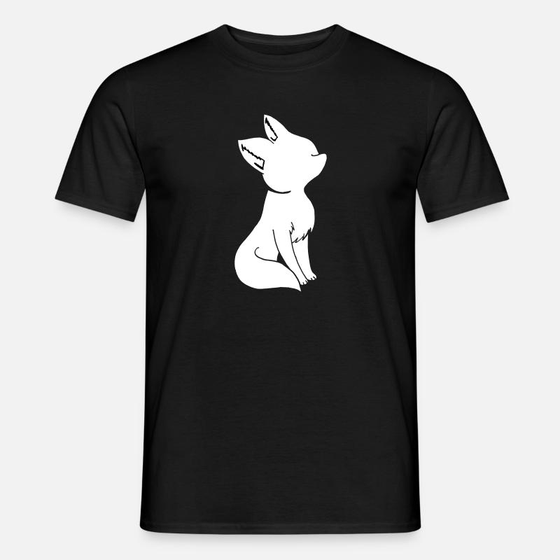 Fuchs weiß - Männer T-Shirt - Schwarz