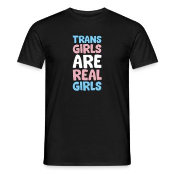 Trans-Mädchen sind echte Mädchen - Männer T-Shirt - Schwarz - Vorne - AI Model Male 178 light (178cm)