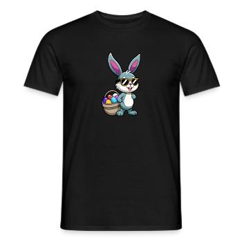Happy Easter - Osterhase - Osterei - Geschenk - Männer T-Shirt - Schwarz - Vorne - AI Model Male 178 light (178cm)