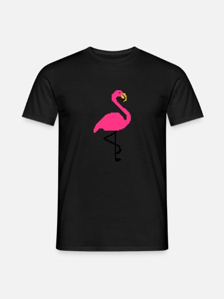 Flamingo PIxel Art - Men's T-Shirt - black