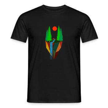 Nature Inspired Art Painting Landscape - Men's T-Shirt - black - Front - AI Model Male 178 light (178cm)
