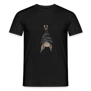 Funny chilling upside down hanging bat - Men's T-Shirt - black - Front - AI Model Male 178 light (178cm)