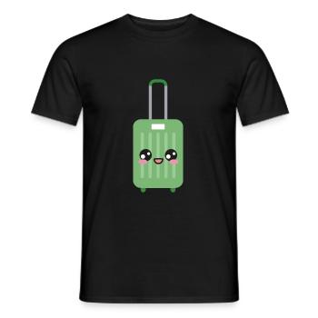Luggage Suitcase Kawaii - Men's T-Shirt - black - Front - AI Model Male 178 light (178cm)