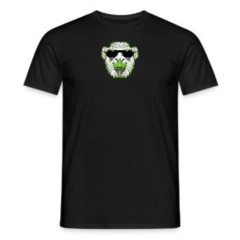 Cool llama with sunglasses green - Men's T-Shirt - black - Front - AI Model Male 178 light (178cm)
