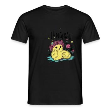 Signe du zodiaque Vierge Chat - Constellation Vierge - T-shirt homme - noir - Devant - AI Model Male 178 light (178cm)