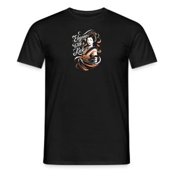 L’élégance avec un coup de pied - T-shirt homme - noir - Devant - AI Model Male 178 light (178cm)