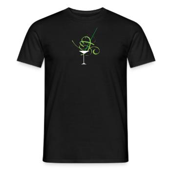 Cocktail Glass Black-Green - Men's T-Shirt - black - Front - AI Model Male 178 light (178cm)