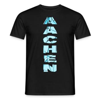 Aachen Germany City Font Skyline Home - Men's T-Shirt - black - Front - AI Model Male 178 light (178cm)