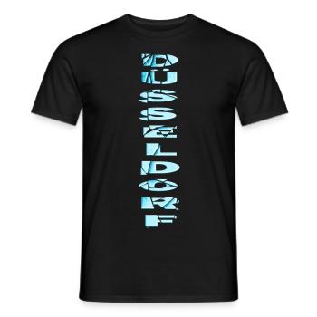 Dusseldorf Germany City Font Skyline - Men's T-Shirt - black - Front - AI Model Male 178 light (178cm)
