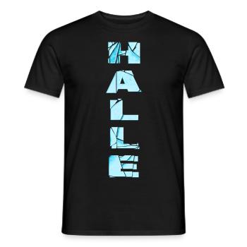 Hall Germany City Font Skyline Home - Men's T-Shirt - black - Front - AI Model Male 178 light (178cm)