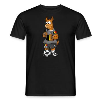 Belgium Fan Lama - Men's T-Shirt - black - Front - AI Model Male 178 light (178cm)
