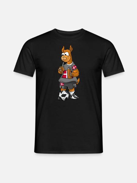 Denmark Fan Lama - Men's T-Shirt - black