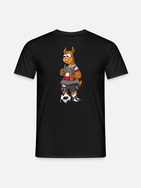 Poland Fan Lama - Men's T-Shirt - black