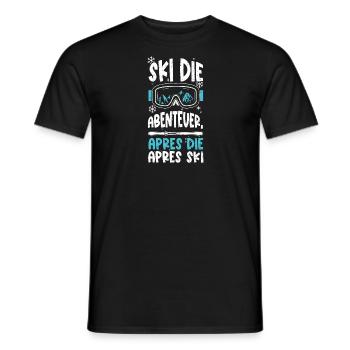 Ski die Abenteuer, Apres die apr... - Männer T-Shirt - Schwarz - Vorne - AI Model Male 178 light (178cm)