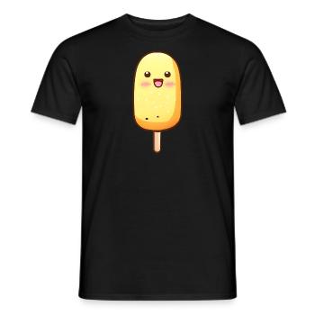 Chien de maïs Kawaii - T-shirt homme - noir - Devant - AI Model Male 178 light (178cm)