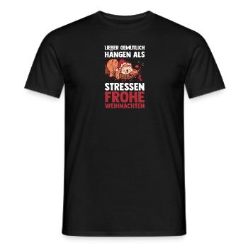 Weihnachtsmann Weihnachtsfest Faultier - Männer T-Shirt - Schwarz - Vorne - AI Model Male 178 light (178cm)