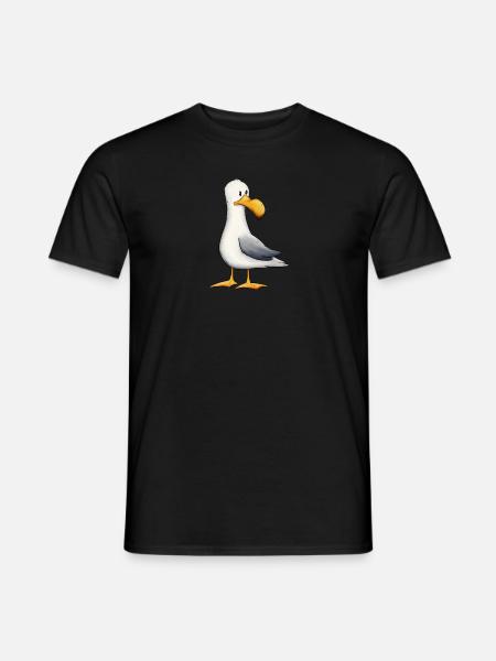 Lustige Möwe Nordsee Ostsee Meeres-Vogel - Männer T-Shirt - Schwarz