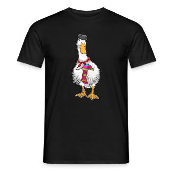 Œuf de Pâques de canard - T-shirt homme - noir - Devant - AI Model Male 178 light (178cm)