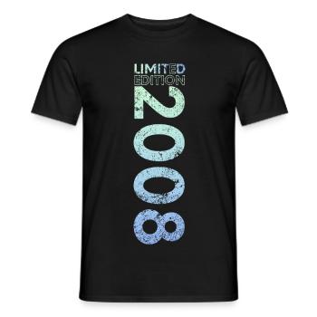 Limited Edition 2008 18th Birthday Gift - Men's T-Shirt - black - Front - AI Model Male 178 light (178cm)