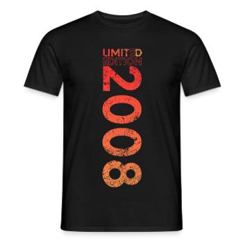 Limited Edition 2008 18th Birthday Gift - Men's T-Shirt - black - Front - AI Model Male 178 light (178cm)