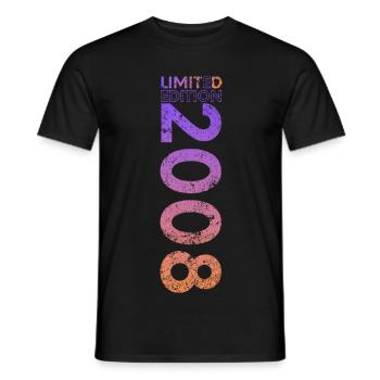 Limited Edition 2008 18th Birthday Gift - Men's T-Shirt - black - Front - AI Model Male 178 light (178cm)
