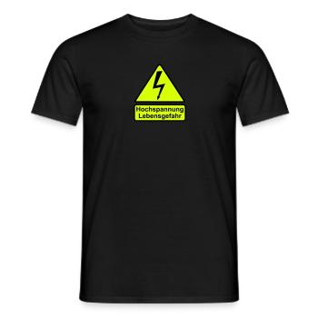 Schild Hochspannung Lebensgefahr - Männer T-Shirt - Schwarz - Vorne - AI Model Male 178 light (178cm)