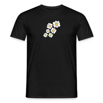 muster design blau blume daisy butterblume gänsebl - Männer T-Shirt - Schwarz - Vorne - AI Model Male 178 light (178cm)