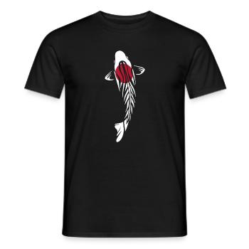 Koi Karpfen Mosaik Mandala Japan Flagge - Männer T-Shirt - Schwarz - Vorne - AI Model Male 178 light (178cm)